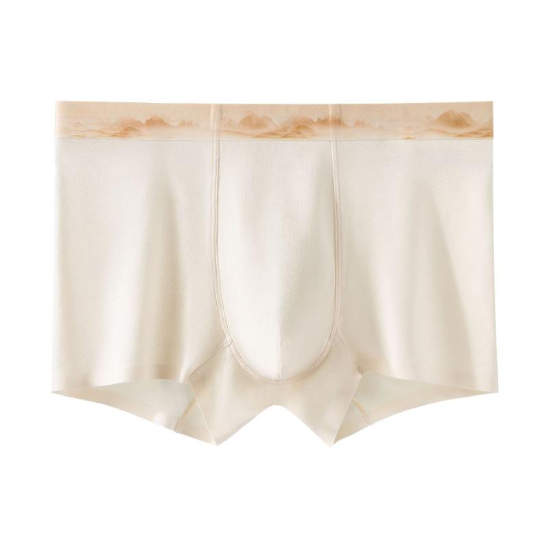 Men Modal Texture Thin Breathable Seamless Solid Boxer Briefs Underwear