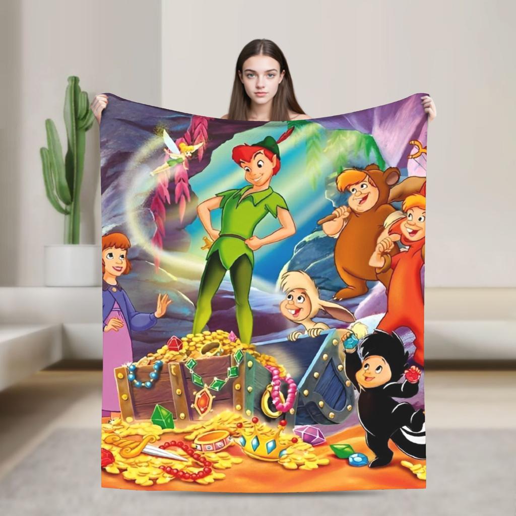 Peter Pan Tinker Bell Blanket  Wool Awesome Warm Throw Blankets for Bedding Lounge  Winter