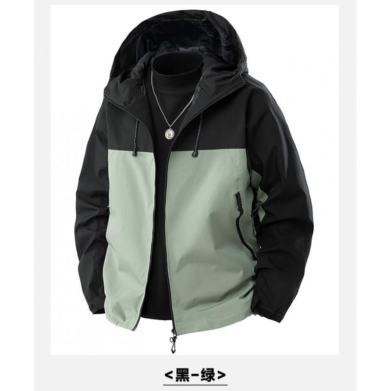 Lightweight Windproof Waterproof Hiking Jacket Men Women Outdoor Sport Coat With Hood Color Block Design