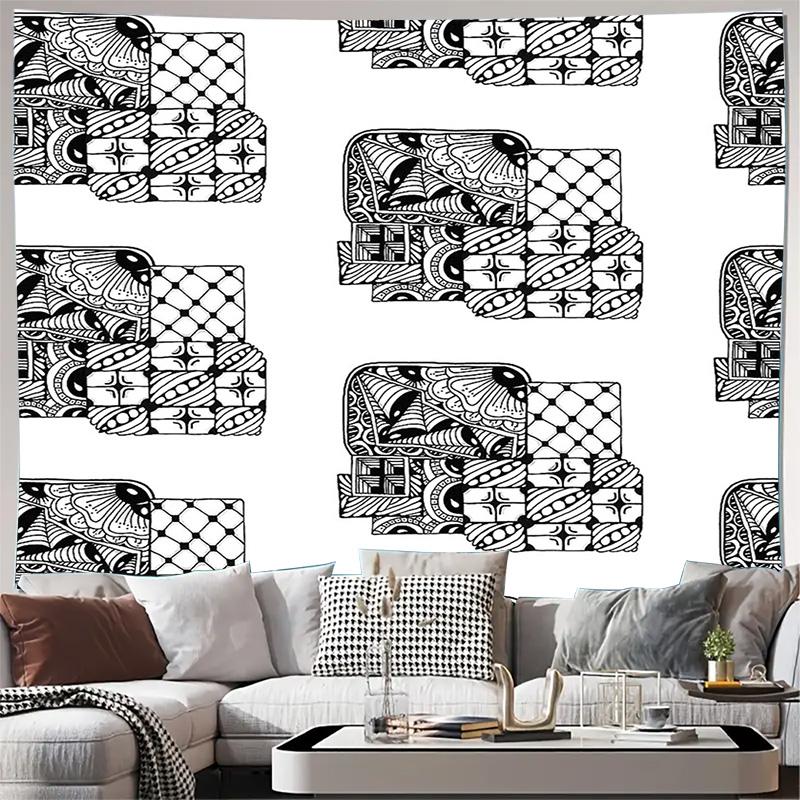 Bohemian Tapestry Wall Hanging Mandala Pattern Decor Aesthetic Room Decor Dorm Room Tapestry Psychedelic Wall Art Tribal Home De