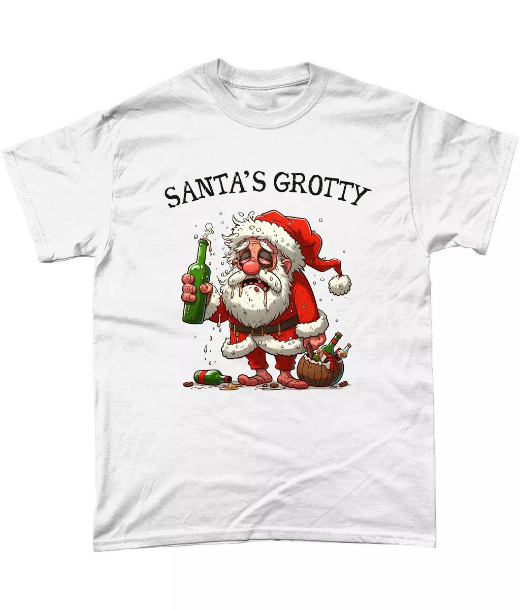 

Santa s Grotty Christmas T Shirt Novelty Funny Gift Grump Anti Xmas S