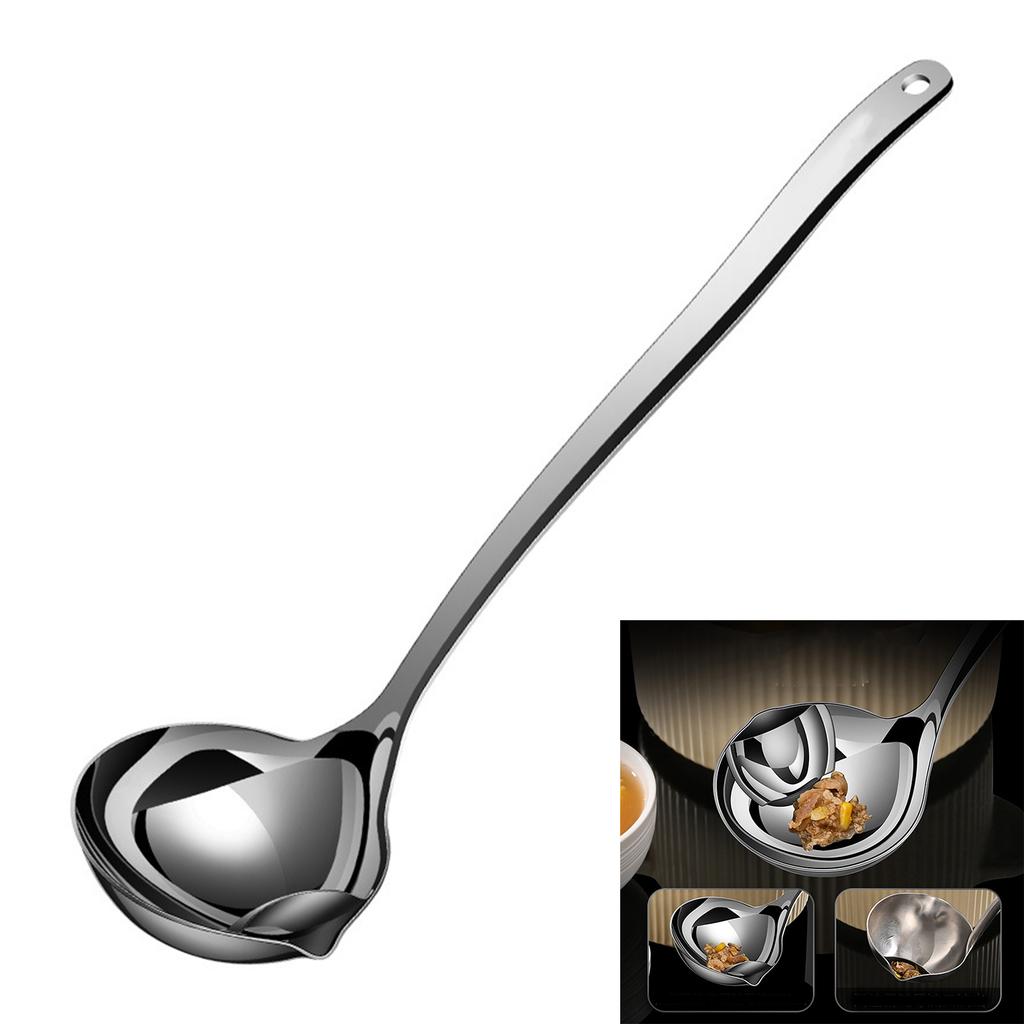 Functional 316 Stainless Steel Ladles with Fine Meshes Oil Filter Spoon for Easy Oil and Fat Removal in Cooking