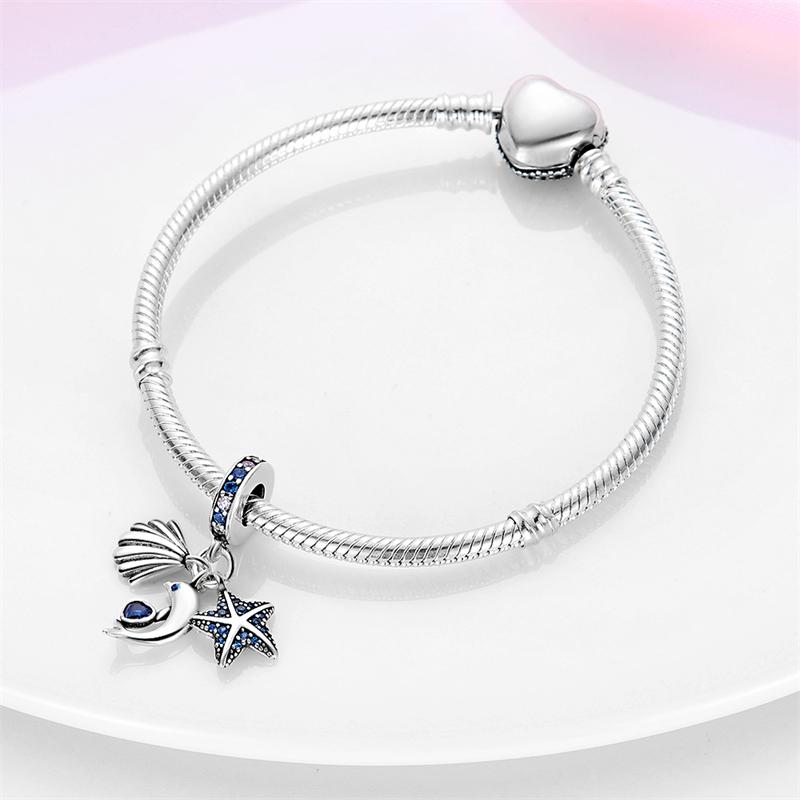 Charm Bead Charms Authentic copper Plated Sea Dolphin Star Shape Pendant Bead Charms Compatible With Bracelets Diy Fine Gift Women Delicate Jewellery