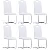 Day and Night - Day and Night Cantilever Dining Chairs 6 Units White Synthetic Leather