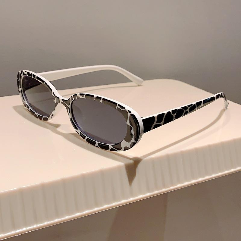 Classic Vintage Oval Sunglasses Women For Men Sun Glasses Luxury Brand Designer Punk Popular Hip Hop Milk Cow Eyeglasses Uv400
