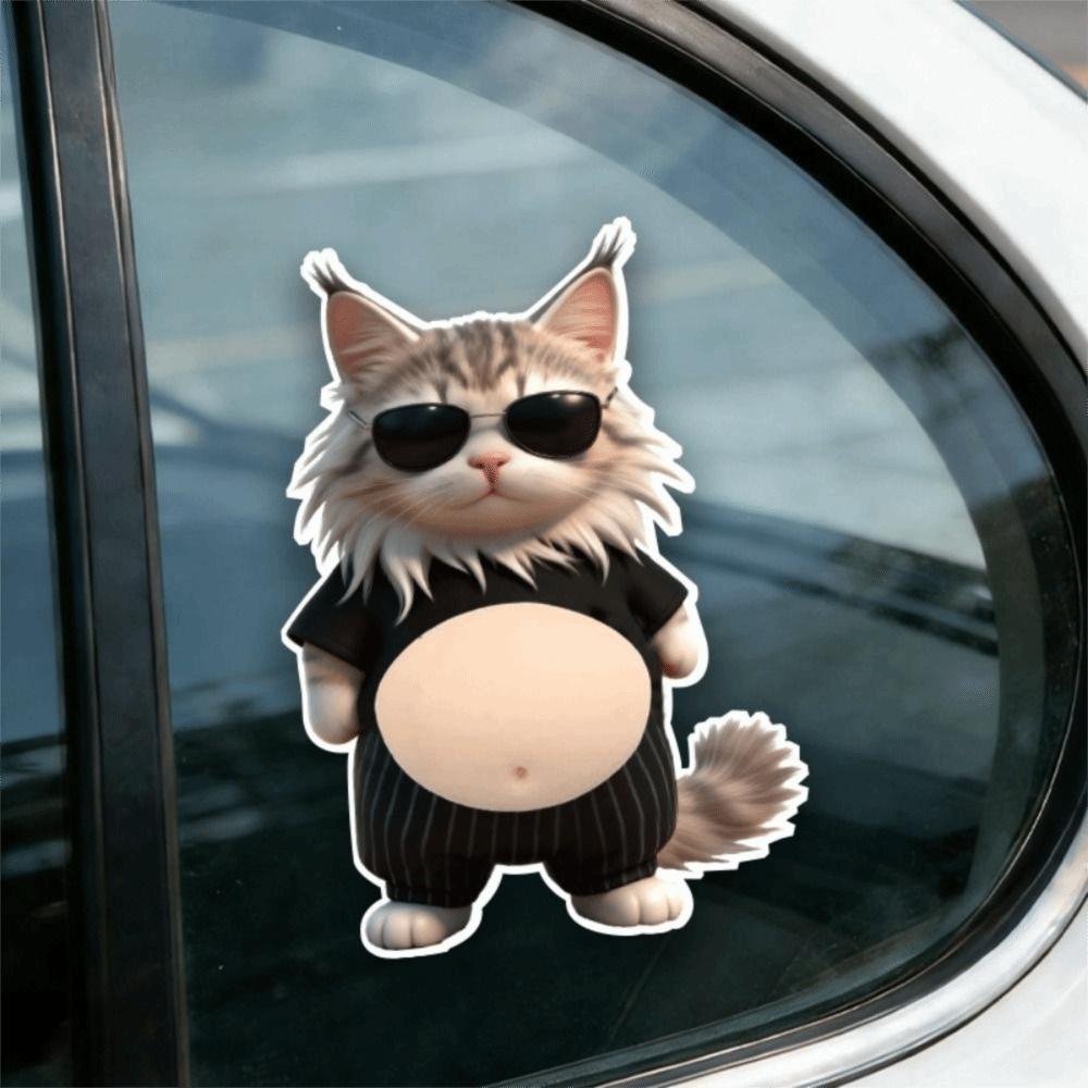 2Pcs Soft Silicone Soft Belly Sticker Cartoon Kitten Animal Decals  Phone Case Decoration