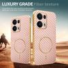 For Oppo Reno13 Pro 5G Phone Case Carbon Fiber Textured Electroplated TPU Back Cover