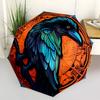 1pc Raven SymbolAutomatic Folding Umbrella, Portable Collapsible Design, Casual Outdoor Accessory, for All Seasons 071