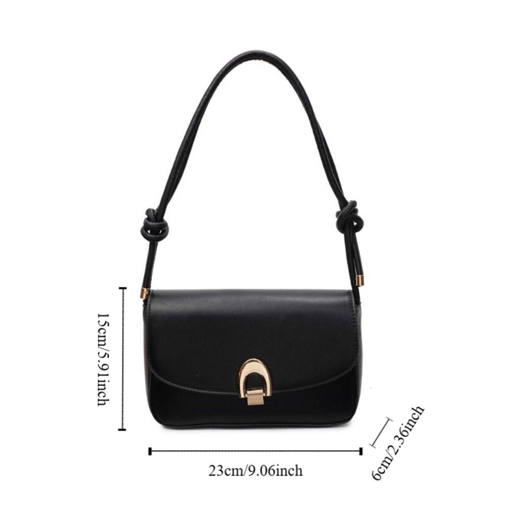 Fashion Vintage Buckle Shoulder Bag Solid Color Leisure Women's Armpit Bag Adjustable Cuasal PU Leather Handbag Girls