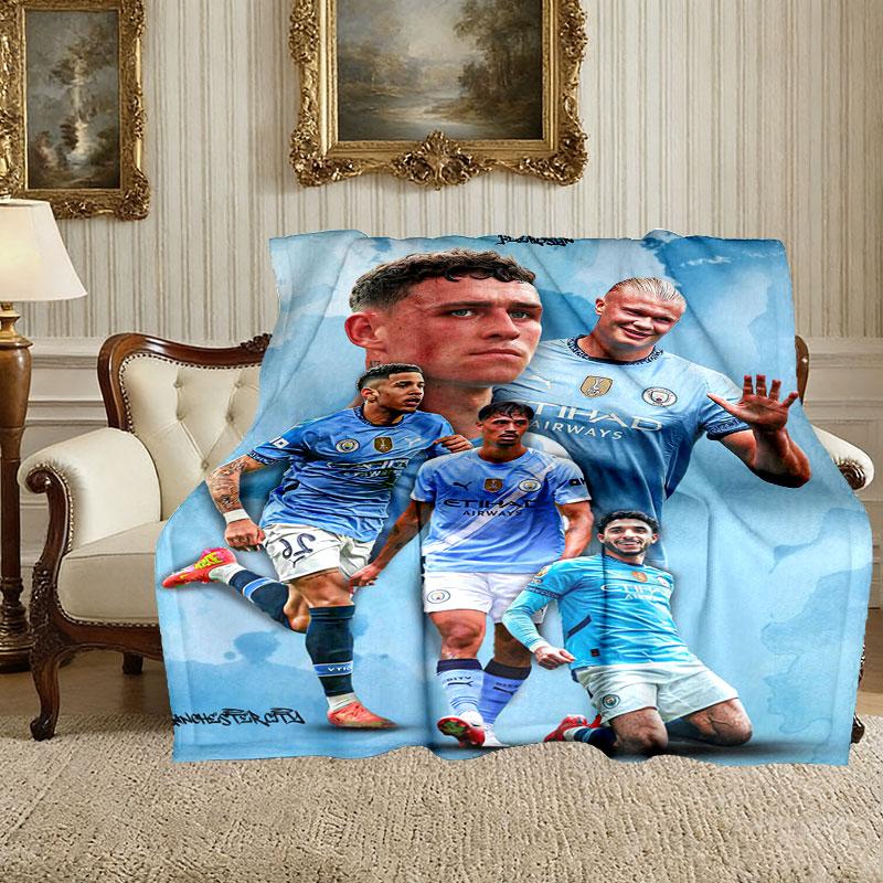 1 Stück Gemütliche Heimdruck-Kuscheldecke, Erling Haaland Decke Für Bett- und Sofanutzung, Besonderes Geschenk für die Familie
