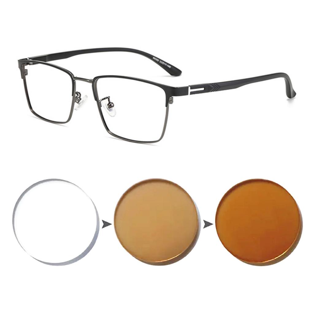 Photochromic Glasses for Men Women Myopia Eyewear Students Lightweight Adjustable 0 to -6 Diopter