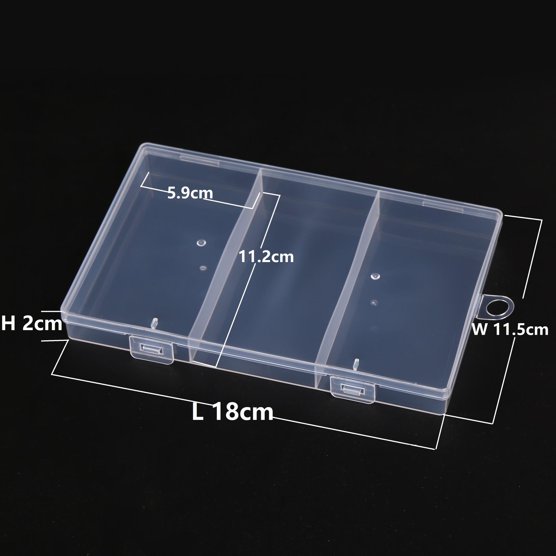 

Transparent Plastic 3-Compartment Storage Box for Sewing, Electronics, Fishing, Jewelry, and Accessories