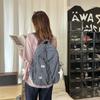Schoolbag Japanese Large-capacity Versatile Plaid Backpack 1011 New Simple Drawstring Leisure Commuter Mountaineering Light Bag