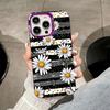 Flowers Art Purple Translucent Mobile Phone Case For IPhone 17 16 E 15 14 13 12 11 Pro Max 14 15 Plus 17 Air Colorful Hard Cover