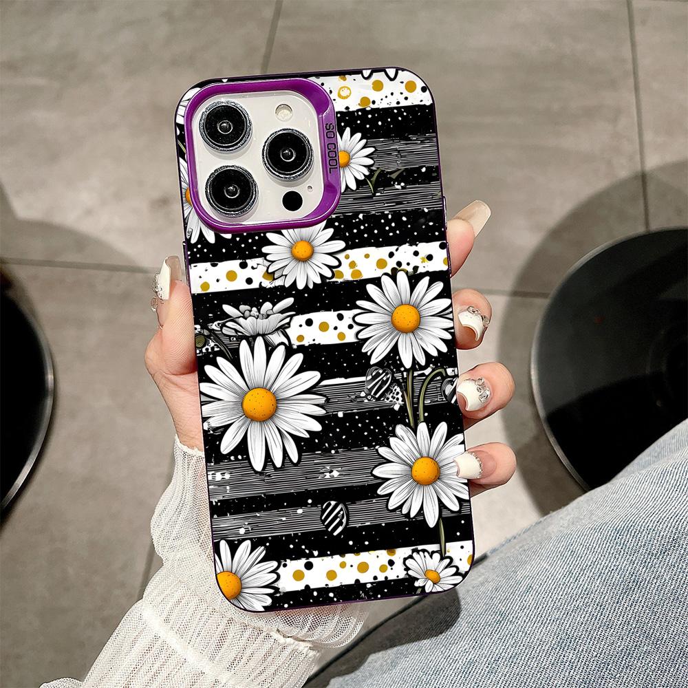 Flowers Art Purple Translucent Mobile Phone Case For IPhone 17 16 E 15 14 13 12 11 Pro Max 14 15 Plus 17 Air Colorful Hard Cover