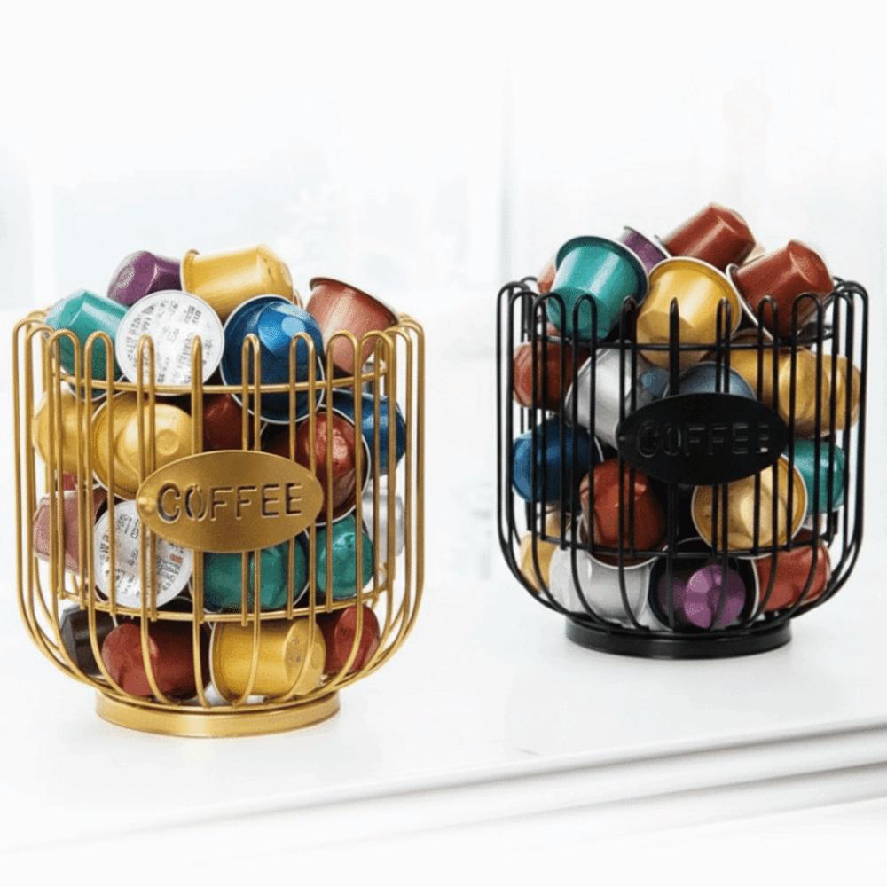 Iron Coffee Capsule Storage Basket Large Capacity Household Coffee Pod Holder Irregular Shape Coffee Creamer Container