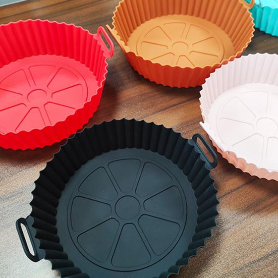 2Pcs Non-Stick Silicone Liner Mat 8-Inch Square Air Fryer Pad for 4-7 QT Air Fryers Heat Resistant Dishwasher Safe BPA-Free Cooking Accessory