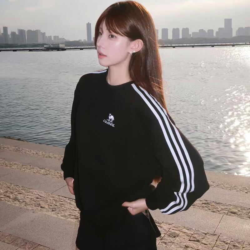 CAMEL Women's Casual Round Neck Pullover Sweatshirt