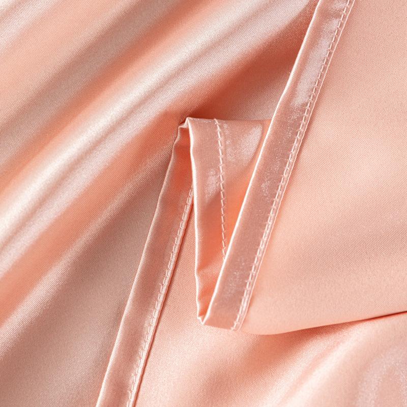 Luxury Natural Mulberry Silk Double Bed Sheet Set Stain High-End King Size Bedsheet Sets Home Solid Color Soft Smooth Bed Cover