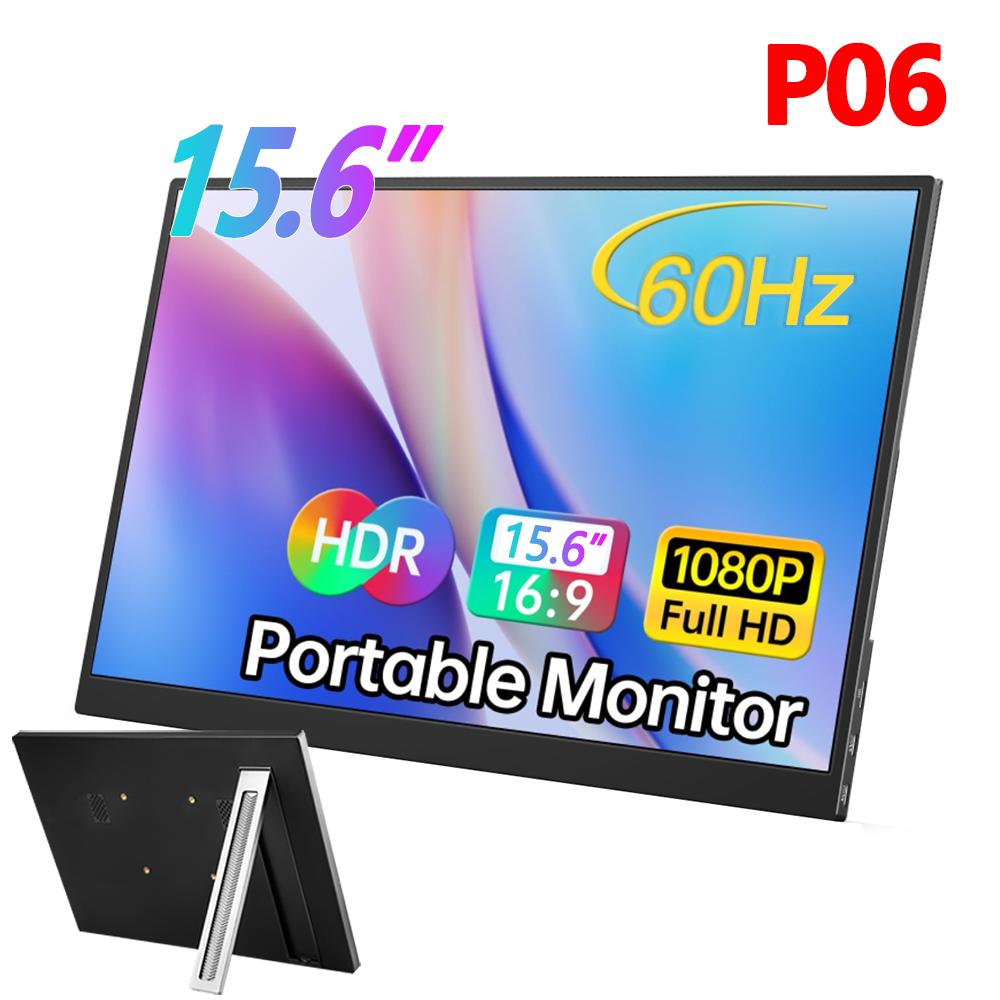 11.6/15.6'' 1080p Portable Monitor IPS Panel USB-C HDMI-Compatible Travel Display VESA Bracket Hole for PC Laptop Xbox Switch