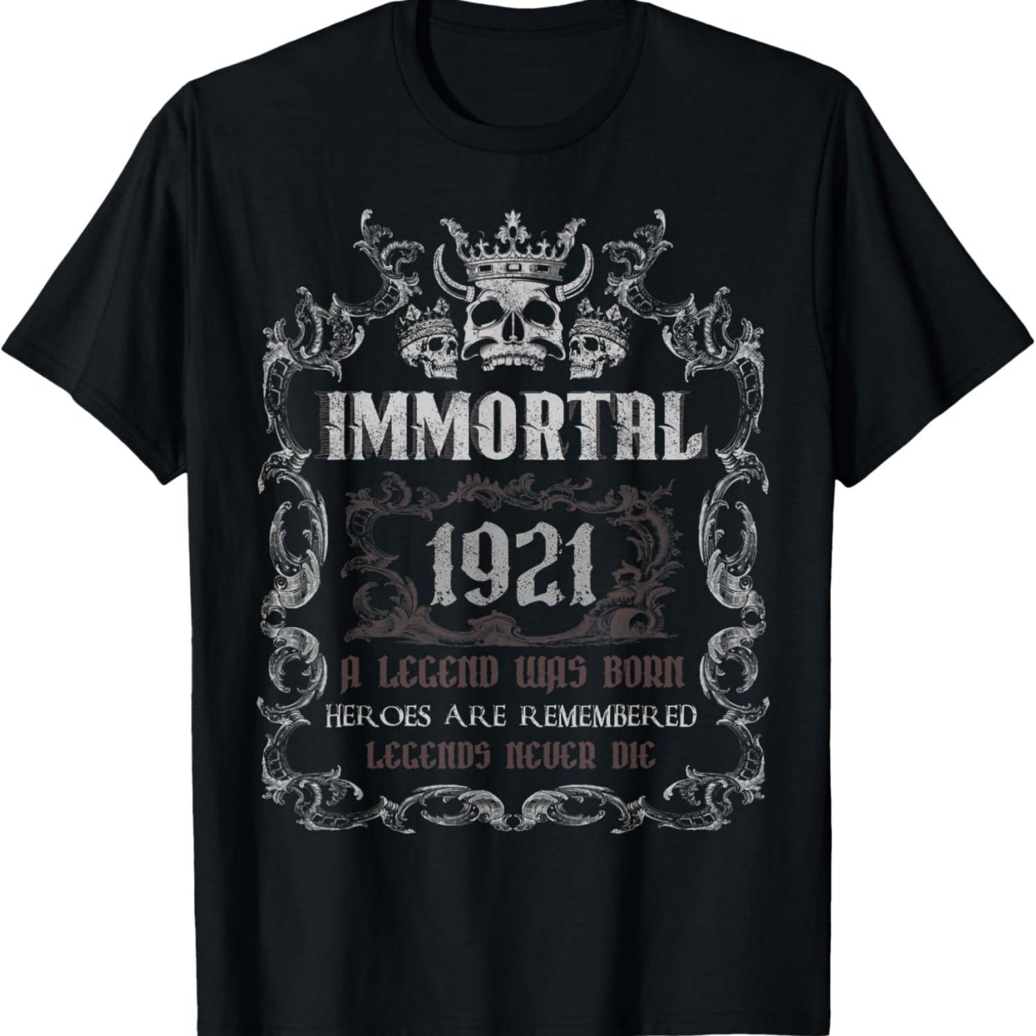 

Birthday gift Immortal Born in 1921 Aged Old Vintage T-Shirt S