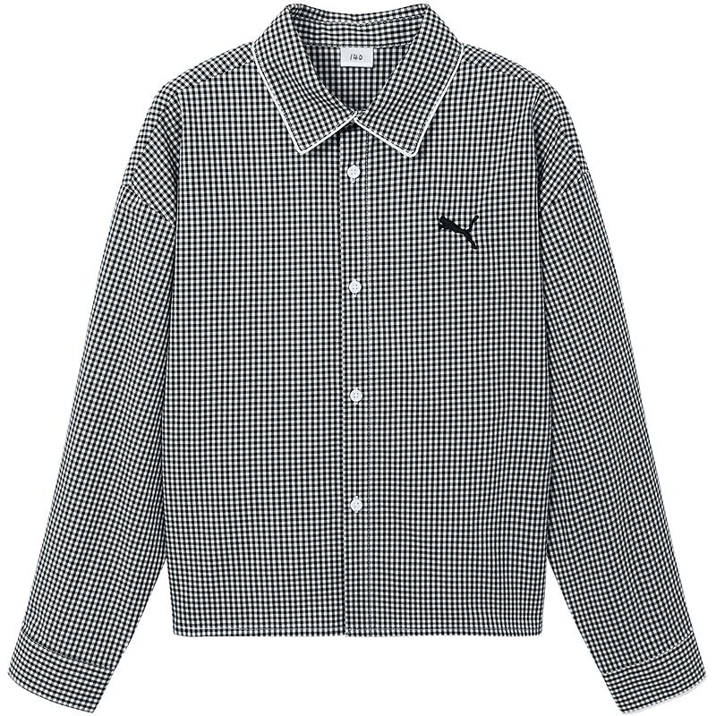 PUMA Girls' Long Sleeve Cotton Shirt