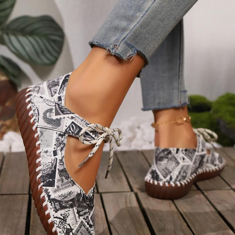 fashion 2024 Colorful Trendy Casual Shoes for Women's Summer Breathable Casual Shoes Flat Bottom