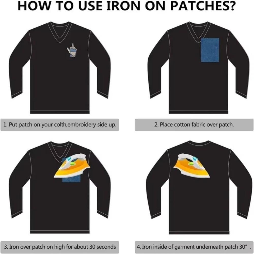 Cute Pattern Iron-on Patches 5 Colors Embroidered Patches Cute Jeans Patches  for Jeans Repair