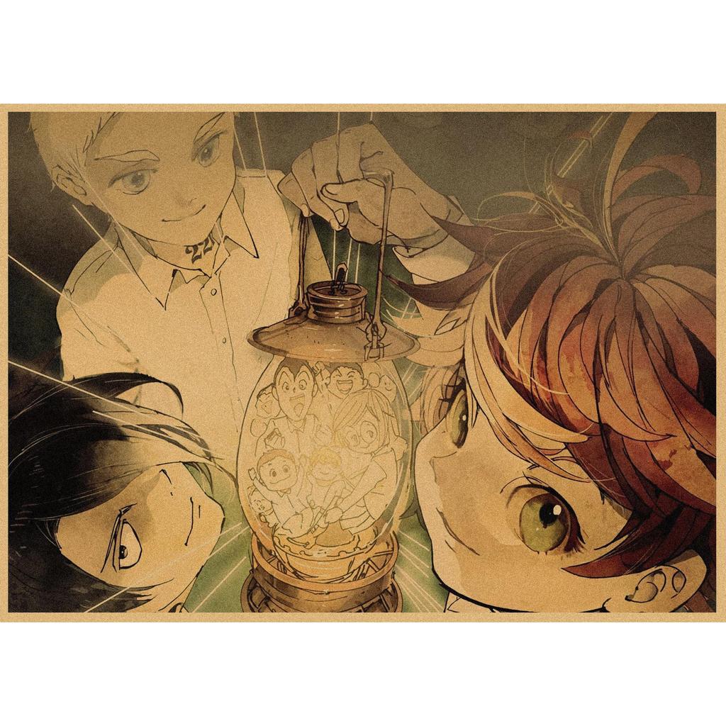 The Promised Neverland Anime Retro Kraft Paper Poster - Decorative Wall Art
