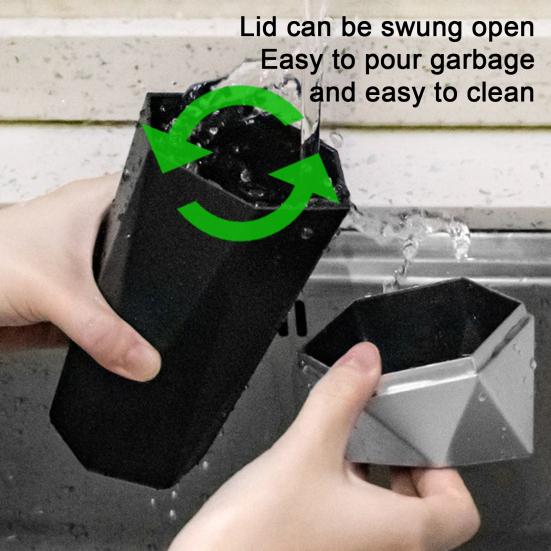 Car Trash Can with Lid Leakproof Car Dustbin Diamond Shape Waterproof Garbage Bin Mini Trashcan Car Vehicle Waste