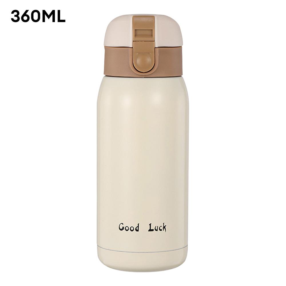 

Термос-чашка 360 мл с отскакивающим чехлом, карманная чашка, термокружка из нержавеющей стали, термос, термос, термос, грелка, детский подарок 360ml бежевый