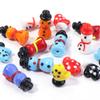 2pcs Christmas Lampwork Beads Cute Glove Snowman Glass Loose Beads For Jewelry Making DIY Bracelet Keychain Chrismas Gifts Decor