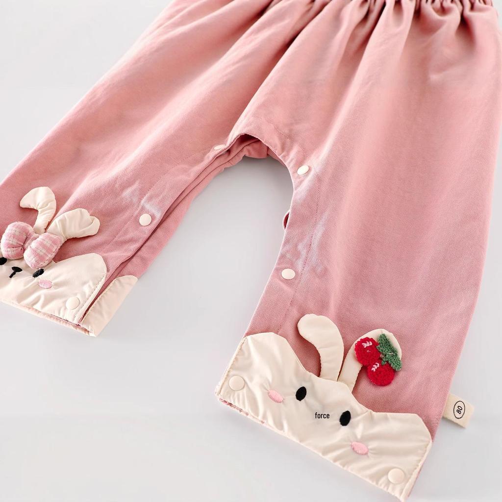 2025 Autumn Baby Denim Romper: Fashionable Korean-Style Rabbit Overalls