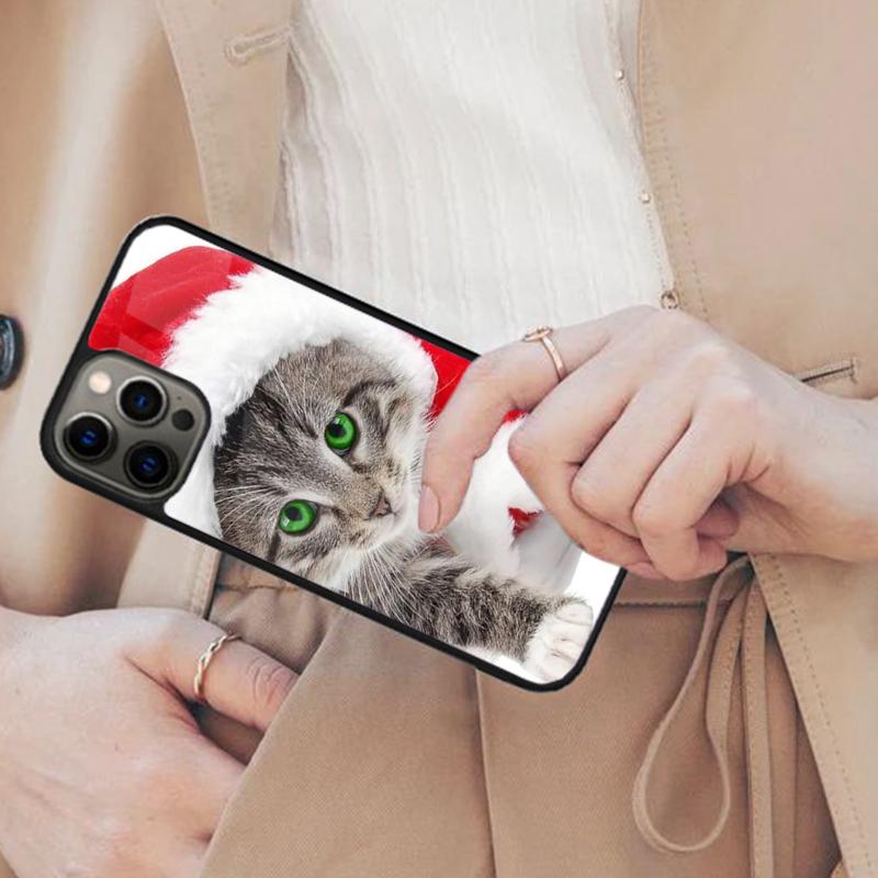 Kitten Santa Claus Christmas Magnetic Phone Case For APPLE iPhone 17 Air 16 14 13 12 Pro Max 15 Plus Wireless MagSafe Cover