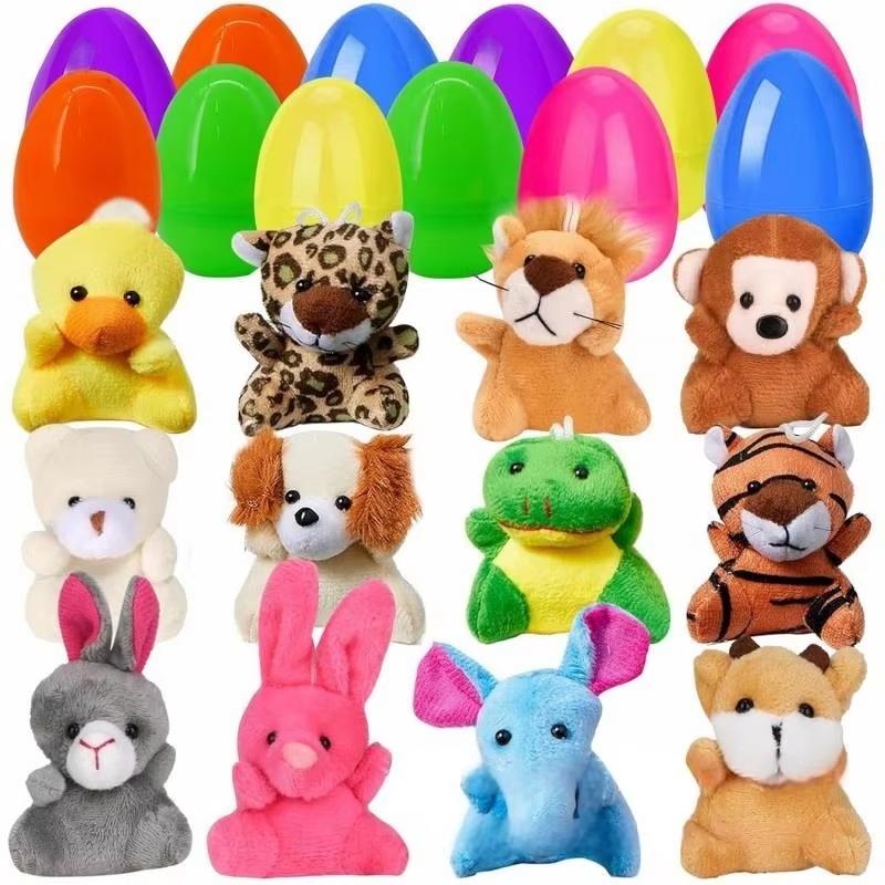12/24 Stück Gefüllte Ostereier Korbfüller Mit Plüschhasenpuppen Jungen Und Mädchen Ostergeschenke Party Plüschpuppen