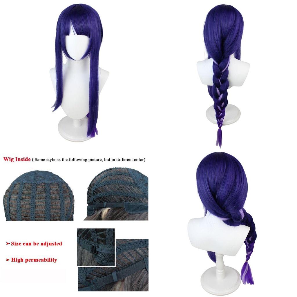 Genshin Impact Raiden Shogun Cosplay Wig With Luxurious Synthetic Hair For Anime Fans