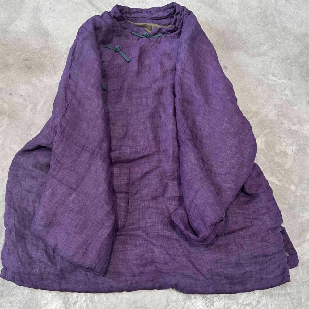 Johnature Cappotti Invernali Vintage da Donna a Collo Alto Monocolore a Maniche Lunghe Caldi Cappotti Cinesi