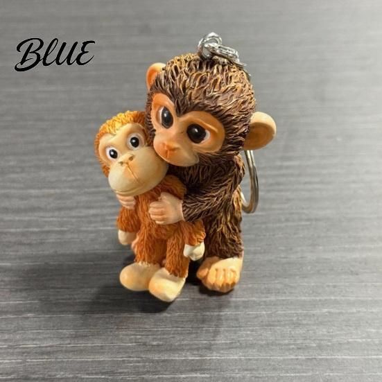 Collectible Animal Hanging Ornament 3D Monkey Punch Keychain Protect The Ornament Orangutan Plush Toy Accessory Cute Resin And Keyring for Backpack