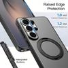360° Rotating Magnetic Metal Stand Phone Case For Samsung Galaxy S26 Ultra S26Plus S25Ultra S24Ultra Translucent Frosted Cover