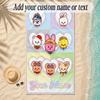 Beach TowelStray Kids Custom Name Text Personalized Soft Towel for Beach Pool Indoor Home Decor Gift