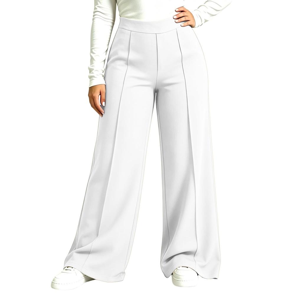 Women's Fashion Plus Size High Waist Wide Leg Casual Athletic Pants