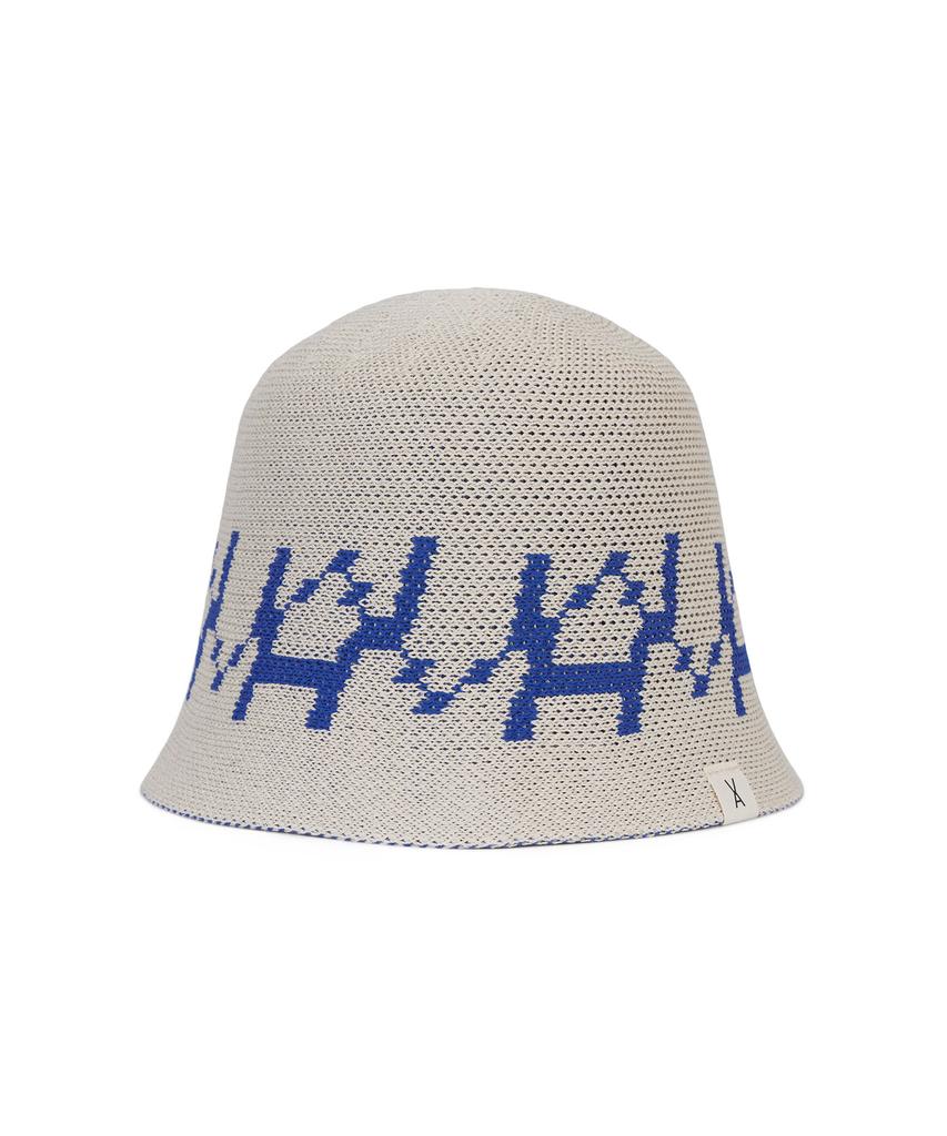 Bajal Va Digital Logo Jacquard Summer Bucket Hat Ivory