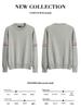 Unisex Striped Contrast Color Pullover Sweater – Round Neck Knit for Spring & Autumn