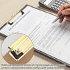 Meetory Mountable Clipboard Clips,Spring Loaded Surface Mount Handle with Rubber Grip and Hanging Hole (10 Pack Gold)