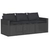 2 Piece Outdoor Dining Set with Cushions Black Poly Rattan