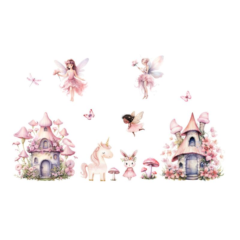 Cute Fairy Reading Wall Sticker For Baby Girls Nursary Room Kids Room Background Children'S Room Wall Decals