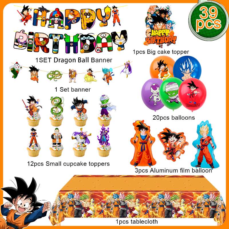 31pcs Cartoon Birthday Party Supplies, Cartoon Party Decorations Set - Cartoon Banner Cake Decorations and Cartoon Birthday Balloons for Kids
