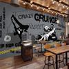 3d Wallpaper Hand-Painted Street Graffiti Mural Gray Cement Wall Mural Restaurant Cafe Background Wall Wallpaper