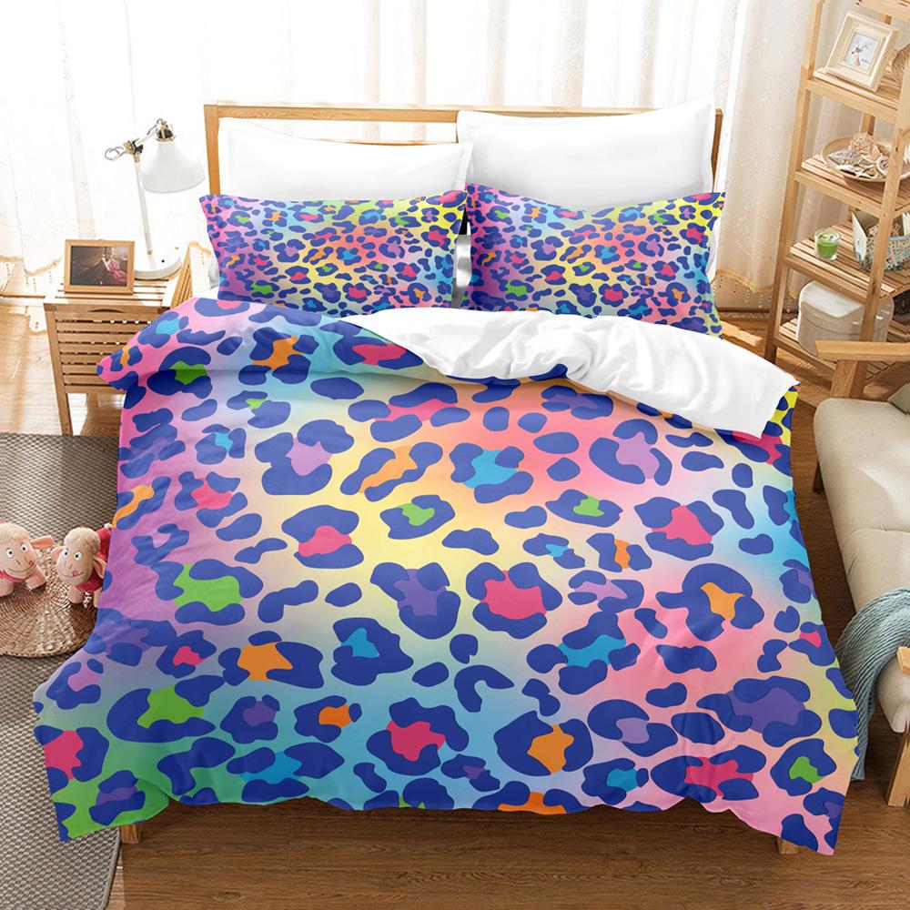 3D Digital Printing Leopard Print Series Three-Piece Set To Print Bedding Kit