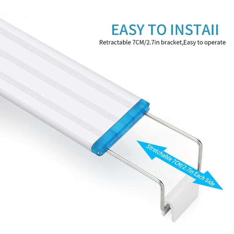 Luce LED per Acquario ad Alta Luminosità a 6 File con Alimentatore USB Design Sottile e Modalità di Luminosità Multiple Decorazioni per Acquario